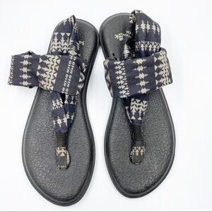Sanuk Printed Yoga Sling Thong Sandal Size 7
